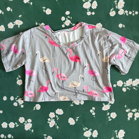 Crop Top Bundle | Yellow Cacti + Flamingos - Picture 4 of 10